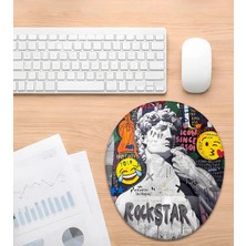 Hamiki Popart Desenli Bilek Destekli Mouse Pad Ergonomik Kaymaz Taban Mousepad Fare Altlığı
