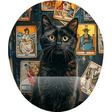 Hamiki Tarot ve Kedi Bilek Destekli Mouse Pad Ergonomik Kaymaz Taban Mousepad Fare Altlığı