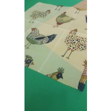 APİMELİSSAA %100 DOĞAL BALMUMLU GIDA SAKLAMA BEZİ TAVUK DESENLİ SÜRDÜRÜLEBİLİR