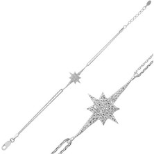 925 Ayar Gümüş Kutup Yıldızı Bileklik