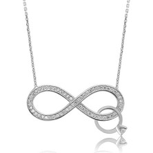 925 Ayar Gümüş Sonsuzluk Tektaş Kadın Gümüş Kolye