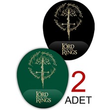 Hamiki 2 Adet Yüzüklerin Efendisi Bilek Destekli Mouse Pad Ergonomik Kaymaz Taban Mousepad Fare Altlığı