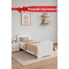 Kidy Woody - Genç ve Çocuk Karyola - 90X190 Karyola - Tek Kişilik Karyola - Beyaz - Yatak Hediyeli