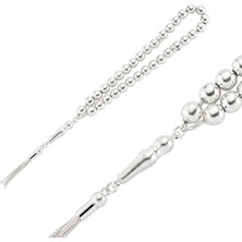 Gümüş Yuvarlak Düz Tesbih