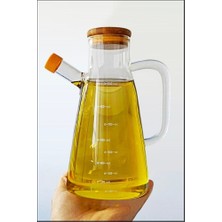 Sedoa 900ML Borosilikat Cam Master Chef Model Yağdanlık [bambu Kapaklı]