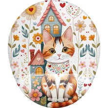 Hamiki Yine Mi Kedi Yine Mi Çiçek Bilek Destekli Mouse Pad Ergonomik Kaymaz Taban Mousepad Fare Altlığı