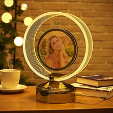 Resimli Anı Çemberi Fotoğraflı Ledli Abajur Kişiye Özel Fotoğraf Baskısı Anlamlı Hediye Yatak Odası