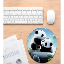 Hamiki Panda Desenli Bilek Destekli Mouse Pad Ergonomik Kaymaz Taban Mousepad Fare Altlığı