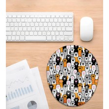 Hamiki Kedi Patileri Desenli Bilek Destekli Mouse Pad Ergonomik Kaymaz Taban Mousepad Fare Altlığı