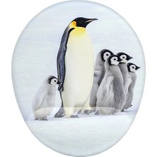 Hamiki Penguen ve Yavruları Bilek Destekli Mouse Pad Ergonomik Kaymaz Taban Mousepad Fare Altlığı
