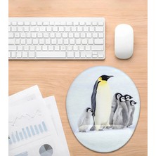 Hamiki Penguen ve Yavruları Bilek Destekli Mouse Pad Ergonomik Kaymaz Taban Mousepad Fare Altlığı