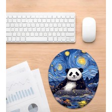 Hamiki Van Gogh Panda Tasarım Bilek Destekli Mouse Pad Ergonomik Kaymaz Taban Mousepad Fare Altlığı