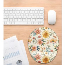 Hamiki Çiçek Desenli Bilek Destekli Mouse Pad Ergonomik Kaymaz Taban Mousepad Fare Altlığı