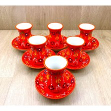 Seramik Çay Bardağı Takımı-Turuncu