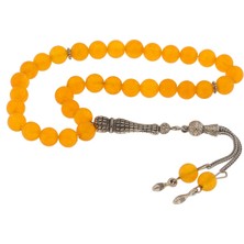​doğaltaş Metal Püsküllü Sarı Yeşim Taşı Tesbih
