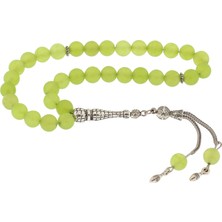 ​doğaltaş Metal Püsküllü Yeşil Yeşim Taşı Tesbih