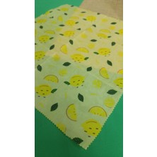 APİMELİSSAA %100 DOĞAL BALMUMLU GIDA SAKLAMA BEZİ LİMON DESENLİ SÜRDÜRÜLEBİLİR