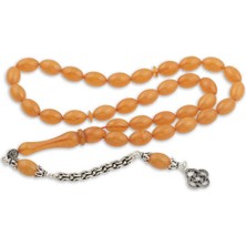 Gümüş Püskül Arpa Sıkma Kehribar Tesbih