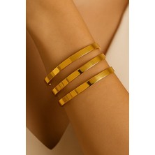 Sinerjim Altın Renk 3 Adet Kalın Ajda Bilezik, Bileklik – SNJ-3154-3