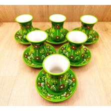 Seramik Çay Bardağı Takımı -Açık Yeşil