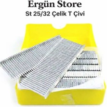 Ergün Store St 25 , St 32 Çelik T Başlı Çelik Çivi 2.000 Adet (1 Paket)