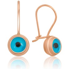 Gümüş Göz Sallantılı Rose Nazar Küpe