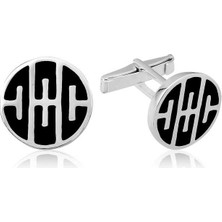 925 Ayar Gümüş Desenli Yuvarlak Kol Düğmesi