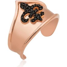 925 Ayar Gümüş Rose Desenli Eklem Yüzük