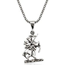 Gümüş Göktürk Süvarisi Kolye