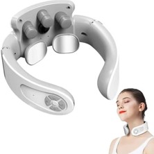 Erdem Store Akıllı Servikal Boyun Masaj Cihazı Tens Darbeli Elektrikli Masaj Aleti Isıtmalı Kablosuz Şarjlı