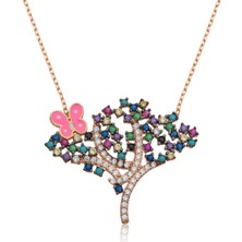 925 Ayar Gümüş Bahar Ağacı Kadın Gümüş Kolye