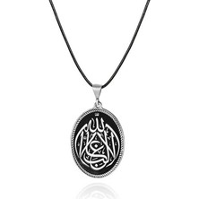 Gümüş La Galiba Illallah Yazılı Gümüş Kolye