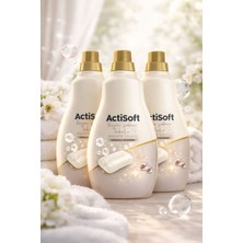 Actisoft Beyaz Sabun Kokulu Konsantre Yumuşatıcı 1500 ml x 3 Adet – Parfüm Kapsüllü 180 Yıkama