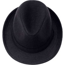 Çocuk Boy Siyah Kumaş Fötr Şapka Gösteri Şapkası 54 No