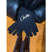 Flex Corteiz Desenli  Reflektörlü Siyah Eldiven Motosikler Scooter Bisiklet Günlük Drill 1