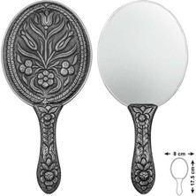 925 Ayar Gümüş Lale Motifli El Aynası