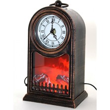 Marsilyan LED Işıklı Saatli Şömine - Model 1