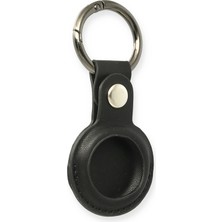 Nuveden Ieg™  Airtag Anahtarlık Deri Kılıf - Siyah NVDN-CEPAKS34