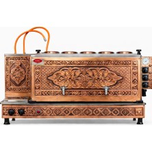 Demasan Tiryaki 5 Demlikli Full Otomatik Bakır Elektrikli Çay Kazanı 60L Kahveci Ocaklı