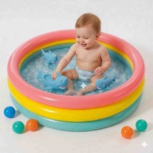 Depomiks 114CM Şişme Tabanlı Havuz ve Yüzen Köpek Balığı Ailesi