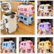 Otobüs Tasarımı Pipetli Su Matarası 500 ml