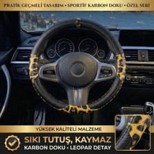 Valente Lusso Geçmeli Direksiyon Kılıfı Carbon Leo Serisi - Sportif Karbon Doku & Ikonik Tasarım (38-40CM Universal)