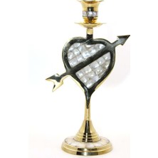 Pirinç Sedefli Tekli Şamdan