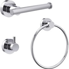 Line Bathroom Master Tuvalet Kağıtlığı, Askılık ve Havluluk Set, Krom