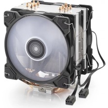 Marsilyan Cpu Işlemci Kule Tipi Soğutucu Çift Fanlı 6 Bakır Borulu - Siyah ND2601