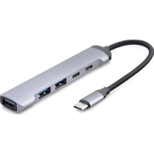 Marsilyan Type-C Hub 5*usb Gri HDX7041