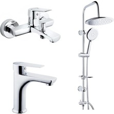 Siyam Lara Lavabo, Banyo Bataryası , Begonya Duş Seti 3lü Set