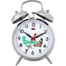 Metal Kurmalı Masa Saati Tavuklu Saat Büyük Boy