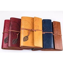 Yaprak Kabartmalı Deri Hatıra Defteri