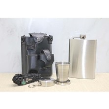 Deri Kılıflı Shot Bardaklı Matara